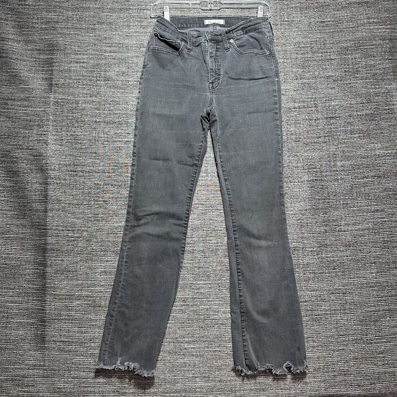 Madewell Jeans Women's Size 27T Gray Cali Demi Boot Raw Hem Cut - Picture 1 of 16